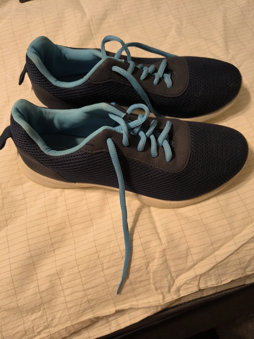 Lightweight Black and Aqua Mesh Sneakers